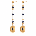 Lapis Lazuli Tassel Earrings——Celestial Radiance