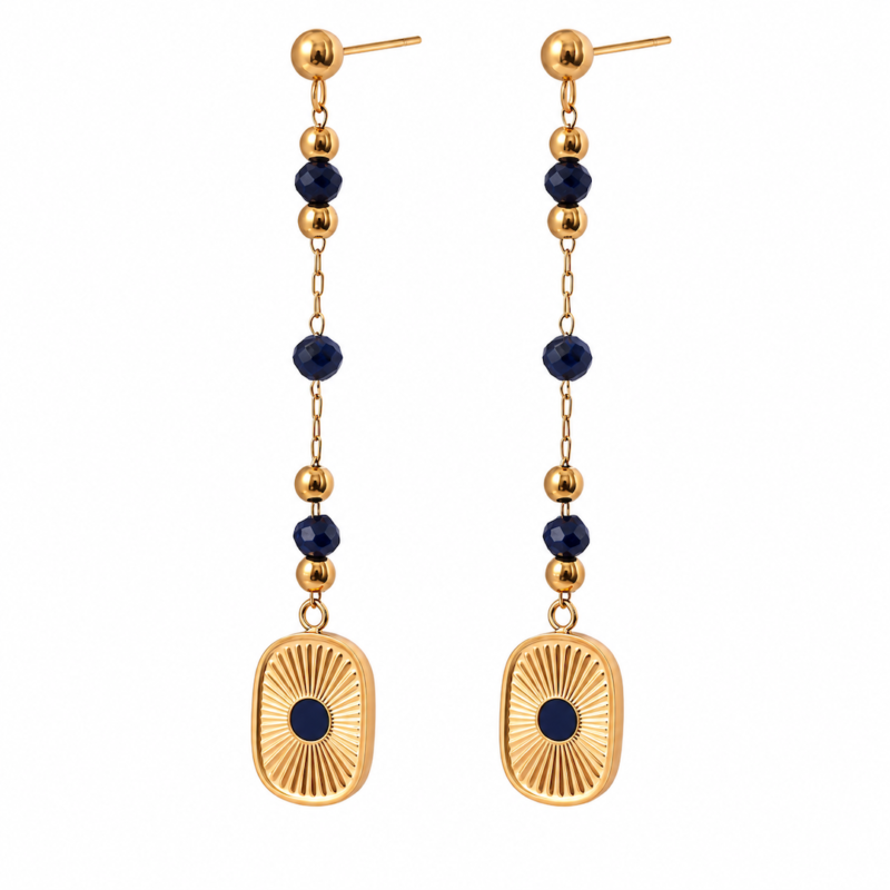 Lapis Lazuli Tassel Earrings——Celestial Radiance Lapis Lazuli Tassel Earrings——Celestial Radiance