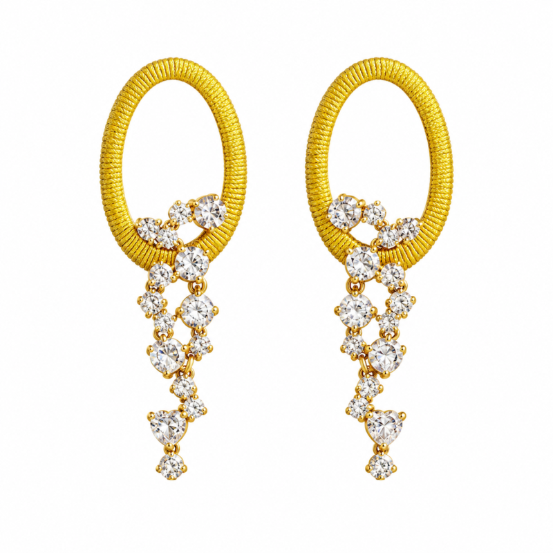 Flowers Blossom Drop Earrings——Radiant Cascade Flowers Blossom Drop Earrings——Radiant Cascade