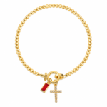 Garnet Birthstone Cross Bracelet——January Guardian Aura